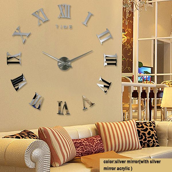 Acrylic Sticker Wall Clock Modern Diy Og 3d Mirror Surface Acrylic Sticker Wall Clock Modern Diy Og 3d Mirror Surface Numbers House Decoration Fashion For Living Room Contemporary Clocks Cool