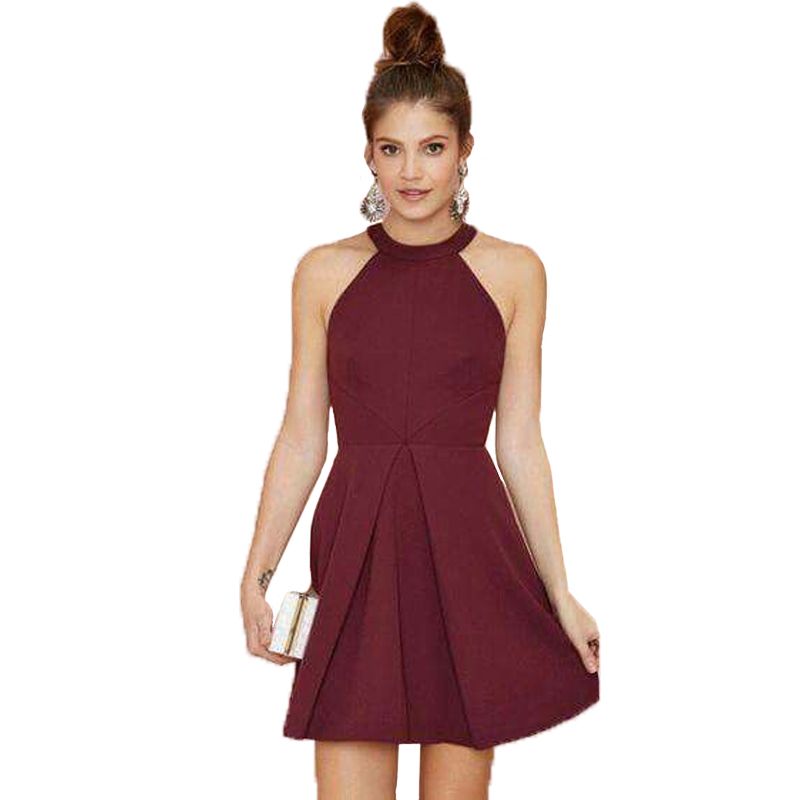 2017 Burgundy Homecoming Dresses A Line Short Chiffon Cocktail Party ...