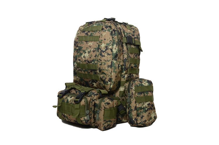 큰 가방 + 작은 가방 성인 배낭 CS 군사 배낭 남자 여성 야외 스포츠 등반 산 육군 위장 가방 벨트 55L