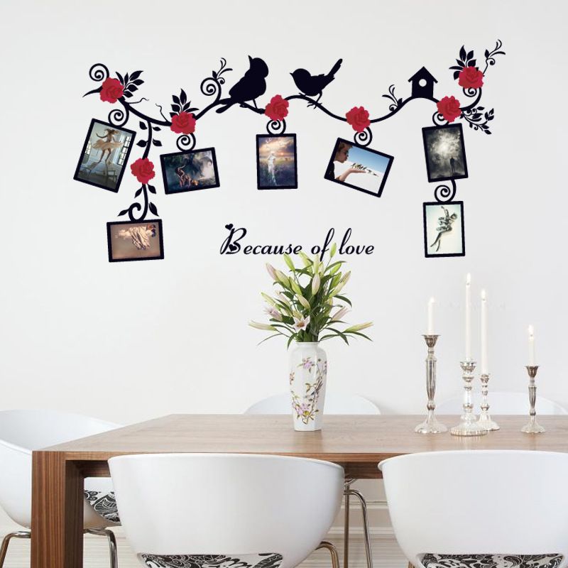 Decorative Wall Stickers sk6025 flying bird red flowers wall decals photo frame vine Decorative Wall Stickers sk6025 flying bird red flowers wall decals photo frame vine