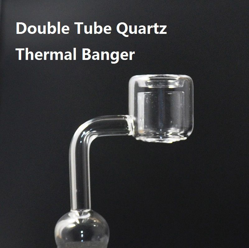 Progettazione XXL quarzo Ultime Nail termica Banger 10 millimetri 14 millimetri 18 millimetri doppio tubo di quarzo termica Nail Banger tubazioni acqua di vetro Oil Rigs Bong