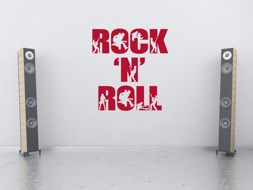 musical series rock n roll quotes wall decals simple style art wall