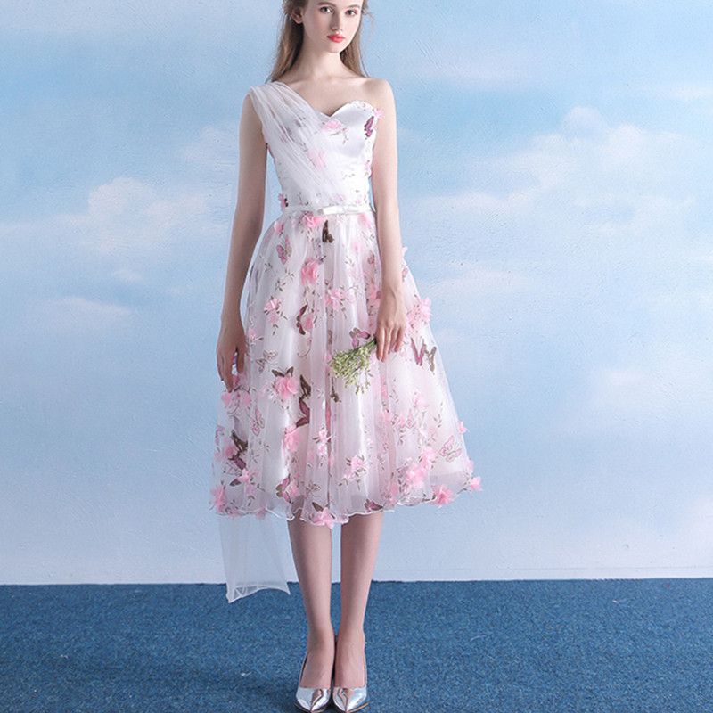 3d flower short dress