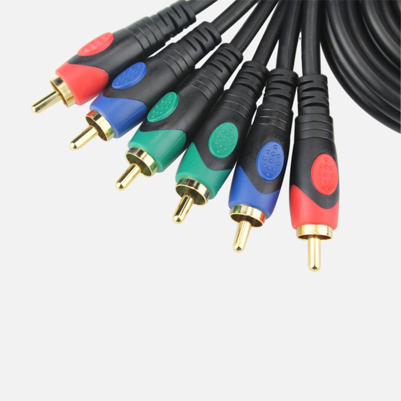 2021 3 RCA Component Video Cable RGB Ypbpr Cable 6ft 1.8M Gold Plated
