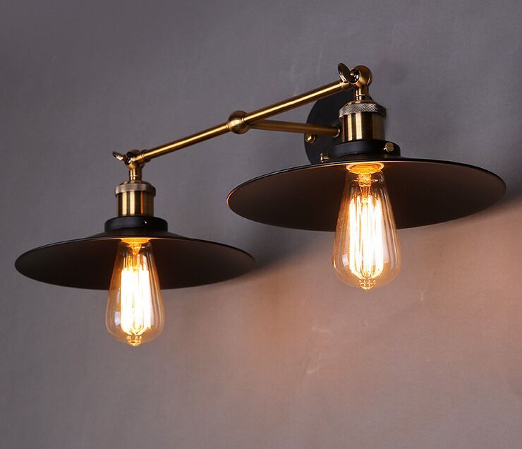 2019 Hot Retro Two Swing Arm Wall Lamps Sconces Iron Shade Painted 2019 Hot Retro Two Swing Arm Wall Lamps Sconces Iron Shade Painted Finish Rh Restoration Light Fixture Mount From Sunshinegz2018