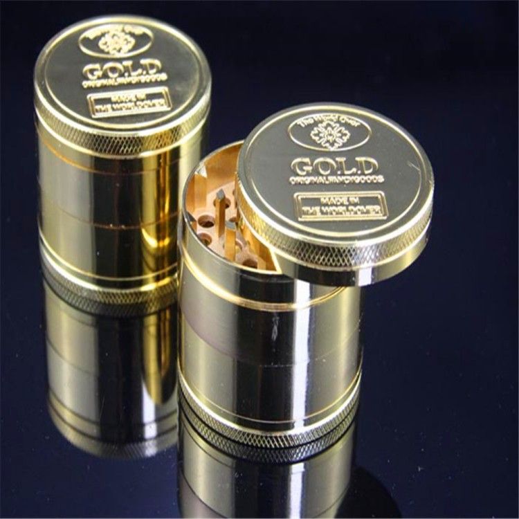 2019 4 Layers Herbal Spice Crusher SharpStone Grinders Metal Gold Coins