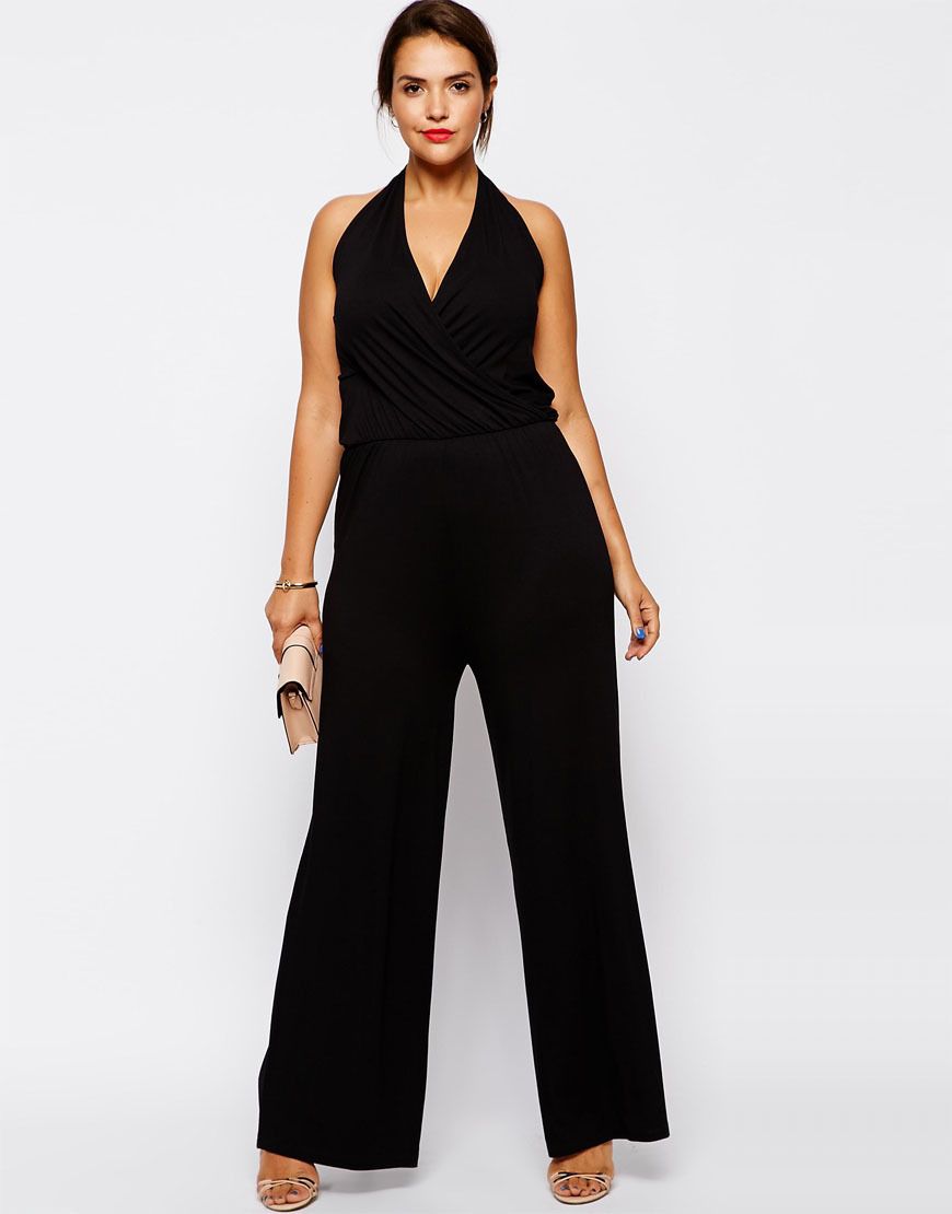 Wholesale Plus Size Women Jumpsuits 6XL Sleeveless Women Rompers Black Halter Jumpsuit Large