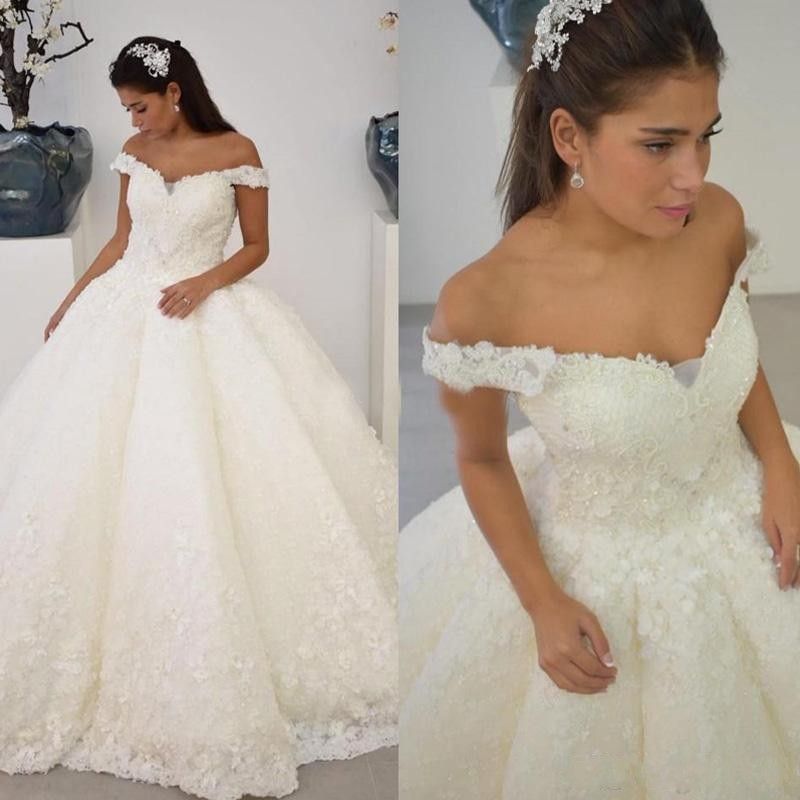 wedding gown off shoulder style