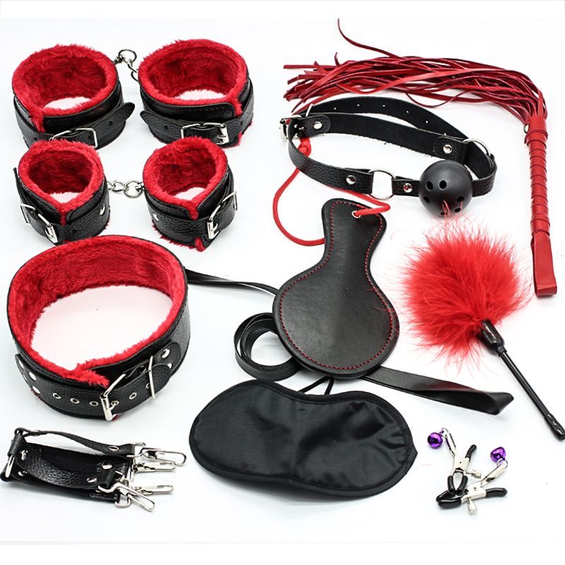 Soft Leather Sexy Toys Adult Games Sex Toys For Couples Slave Bondage Handcuffs Nipple Clamps