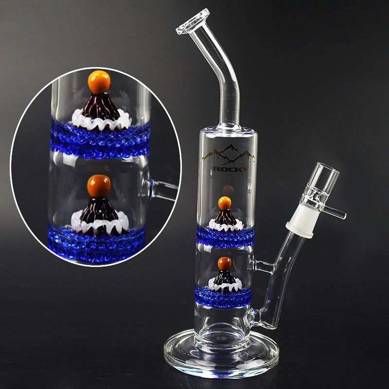 Double Filter Glass Bong Two Hills Spray Water Pipes Bongs Percolator