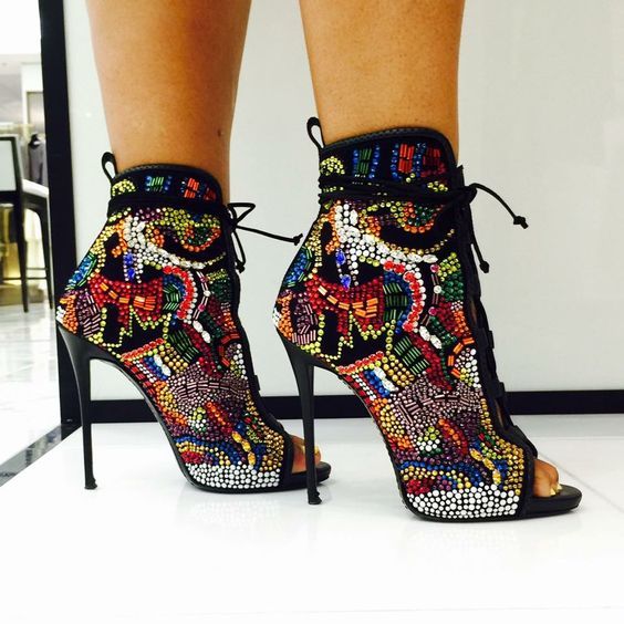 designer open toe booties