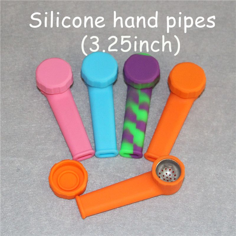 2018 Cheap Hand Pipes Silicone Vs Glass Spoon Pipes With Lid Wholese