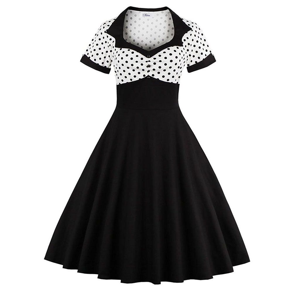 2017 Plus Size S 4xl 50s 60s Retro Dress Cocktail Party Dress Women'S ...