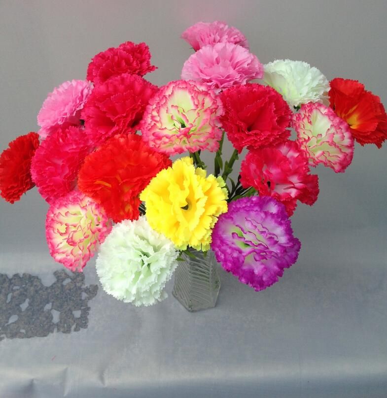 2021 Artificial Carnation Flower Single Silk Flowers