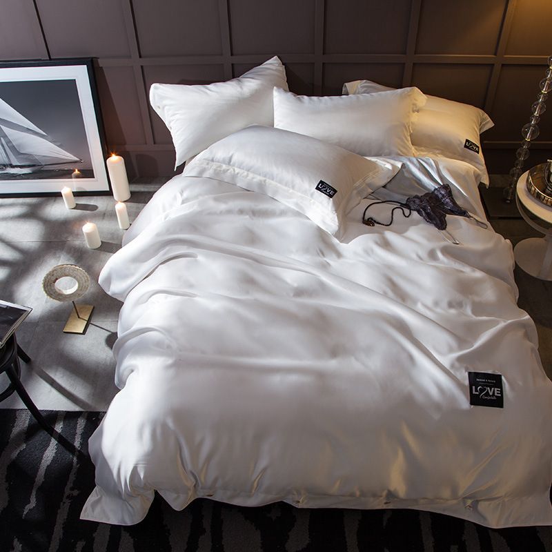 Spring Summer 100 Cotton Solid Bedding Sets Washed Silk Set Spring Summer 100 Cotton Solid Bedding Sets Washed Silk Set King Size Comforter Queen Full Kingbed Duvet Cover With Pillowcase Cabin