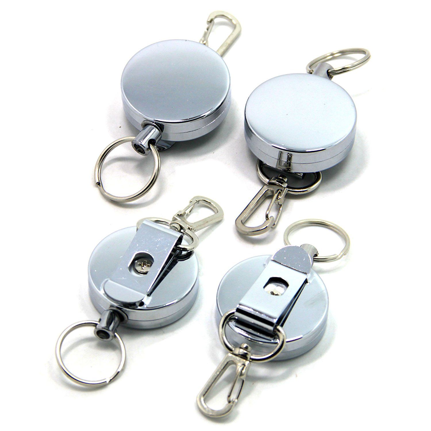 Retractable Key Chain Key Return Keyring Badge Holder W/ Belt Clip with