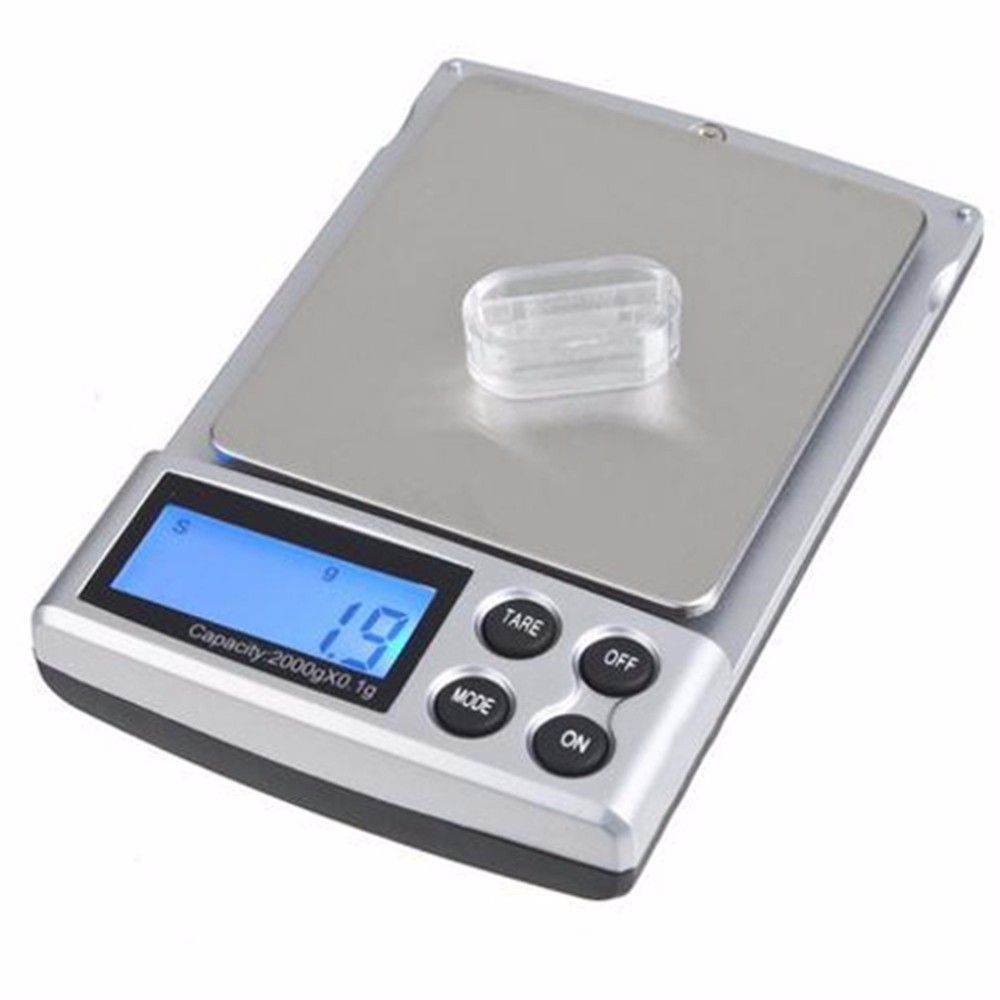 KL-01 Digital scale 2000g x 0.1g Mini Pocket Gram Electronic Digital Jewelry Scales Weighing Kitchen Scales Balance LCD Display