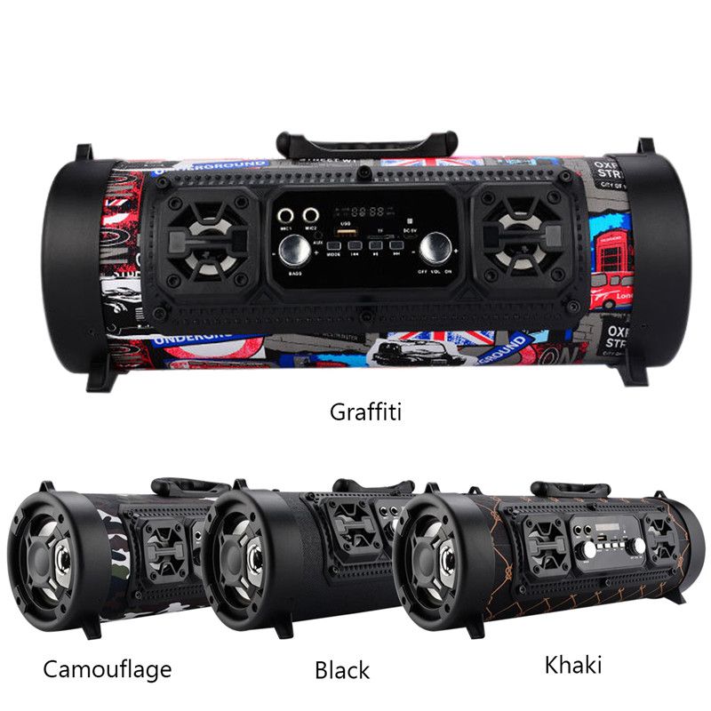Ch M18 Subwoofer 15w Big Power Wireless Bluetooth Speaker Portable Bluetooth Speaker Portable Cool Graffiti Hip Hop Style Adjule Bass Outdoor Player In Ceiling Surround Sound Speakers Wall Reviews
