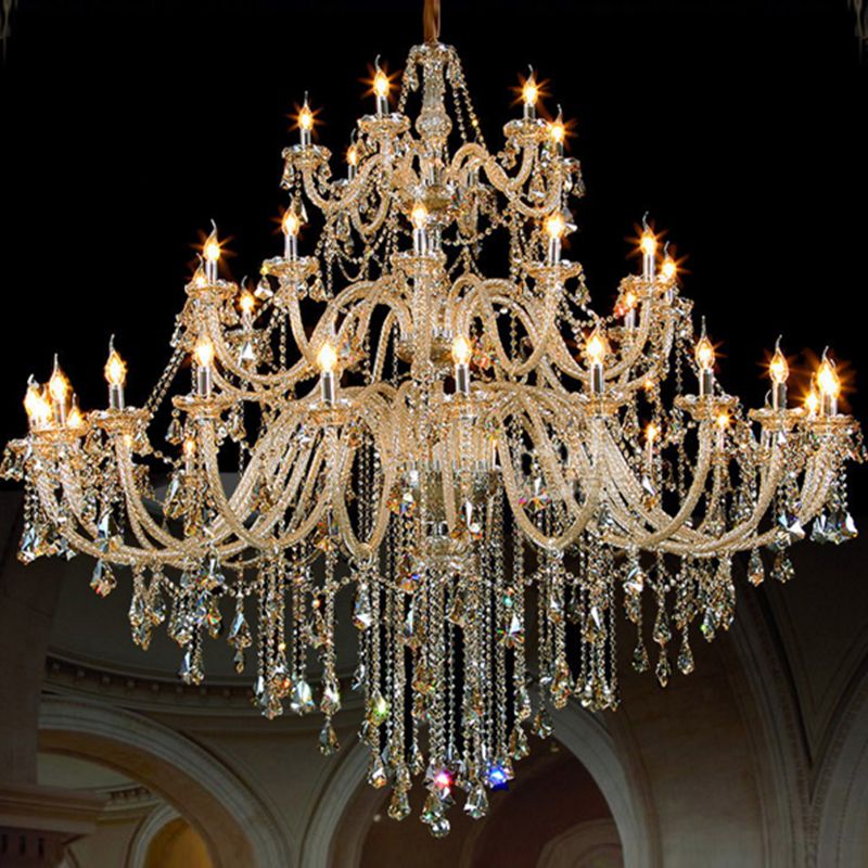 Largest Crystal Chandelier Multi Lights 110 240v Hotel Lights Chandelier 110 240v Hotel Conference Lobby Crystal Chandeliers Modern S Stairpendant Lamp Wooden Brushed Nickel