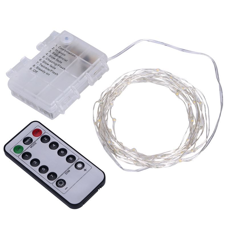 8 Modes Remote Controller String Lights 5m 50leds 10m Timer Function 8 Modes Remote Controller String Lights 5m 50leds 10m Timer Function Silver Wire Outdoor Led Fairy Aa Battery Operated Light