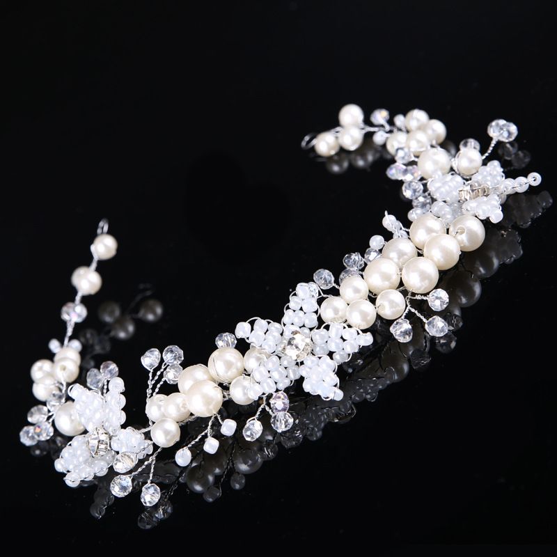 2021 New Good Quality Bride Handmade Pearl Flower Headbands Women Hair