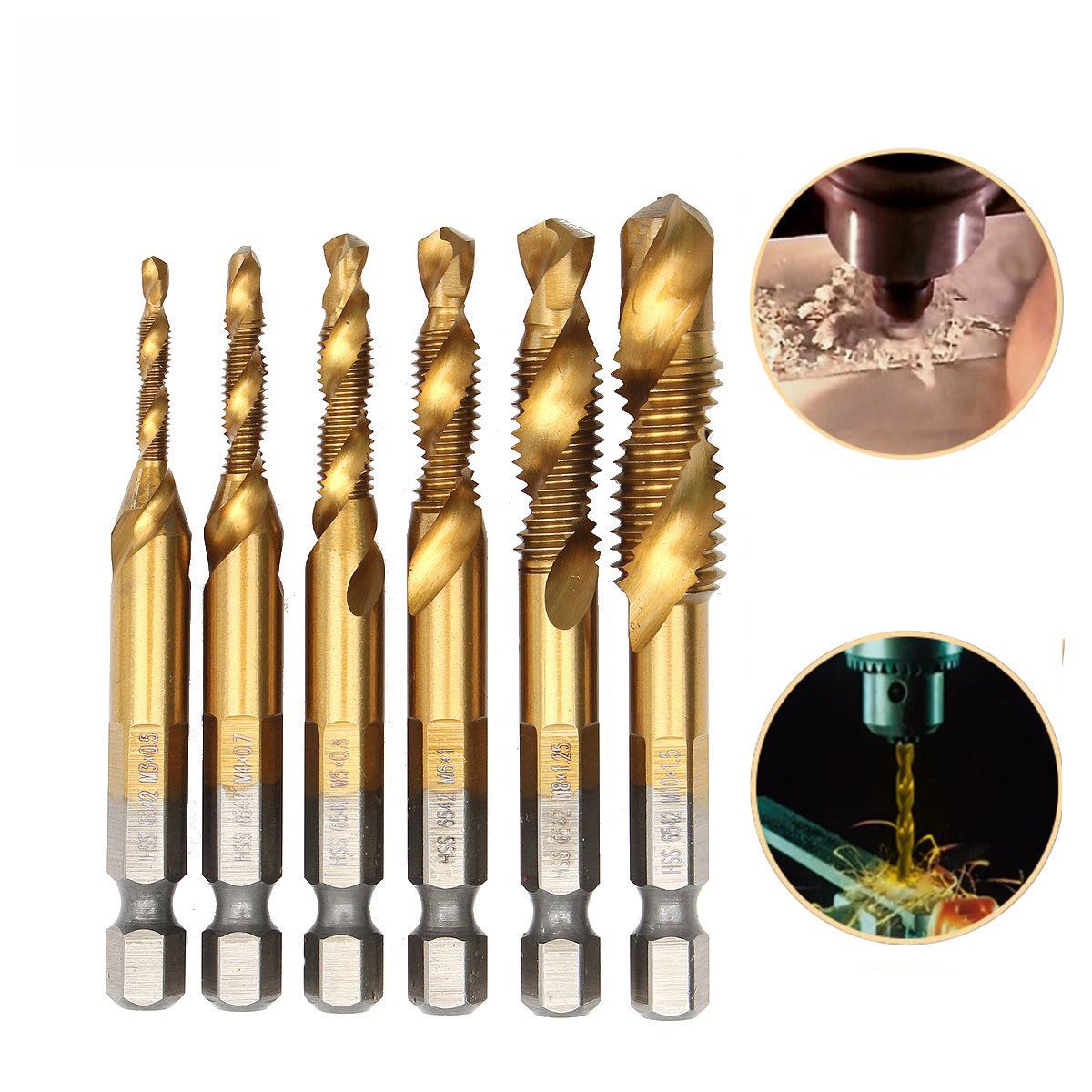 Drillpro M3-M10 HSS Drill Bits Countersink Deburr Set Metric Drill Tap  @Q 