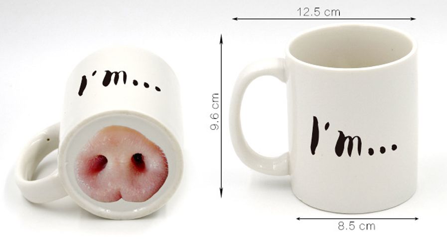 creative personalized mug funny gfit cartoon pig nose pattern