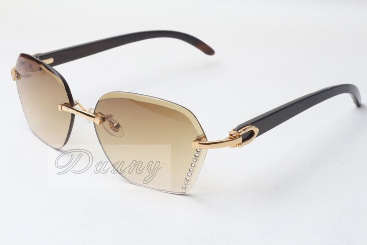 Venda quente Diamante Personalidade Sunglasses 8200728 Moda de Alta Qualidade Óculos de Sol Black Buffalo Chifre Óculos Tamanho: 58-18-140