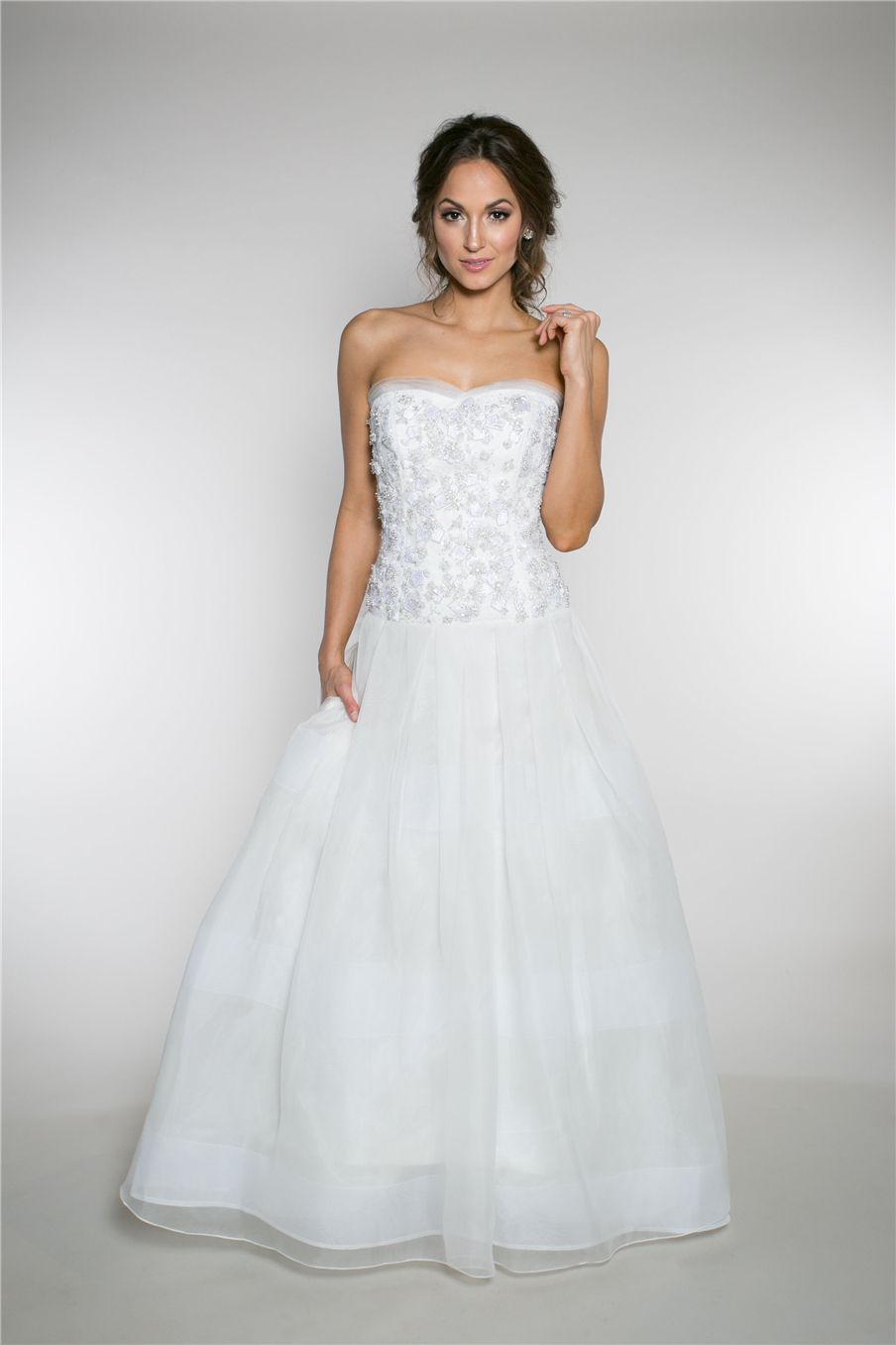 drop waist a line wedding dress