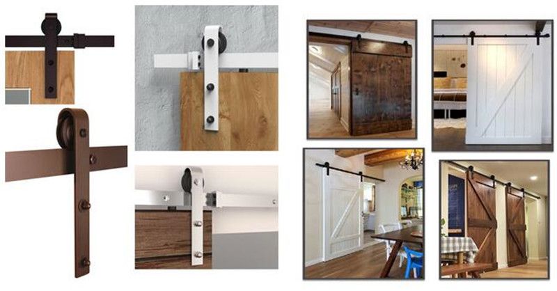 2019 Long Strip Cold Rolled Steel Rustic Black Sliding Barn Door