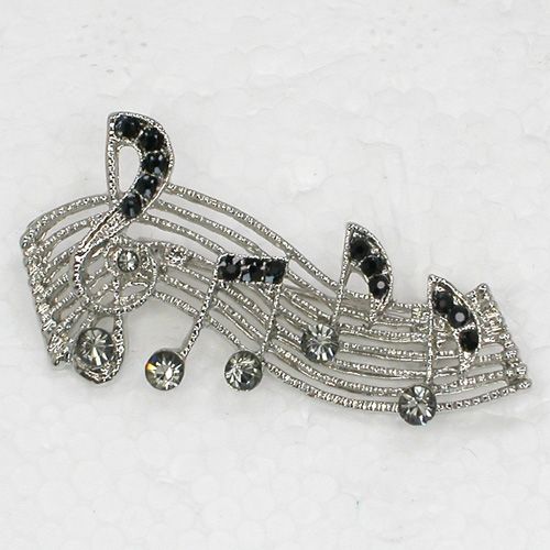 2019 Wholesale Fashion Brooch Rhinestone Music Note Pin Brooches