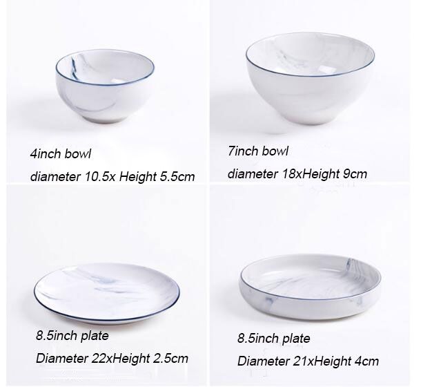 Plate dishes kitchen dinnerware marble grain dishes food tray rice bowl kitchen tools salad tray