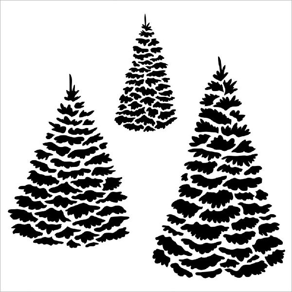 white tree stencils printing designs masking template for christmas tree stencil
