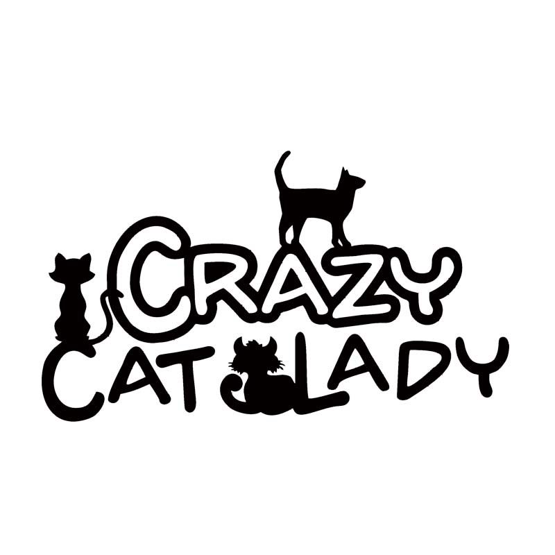 Download 2018 For Crazy Cat Lady Window Car Vinyl Decal Bumper Personality Interesting Sticker Car ...