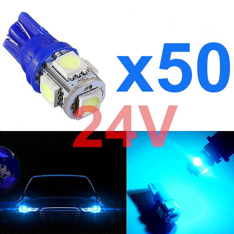 20Pcs Ice Blue T10 W5W 194 168 LED Interior Map Dome Light License Plate Bulbs