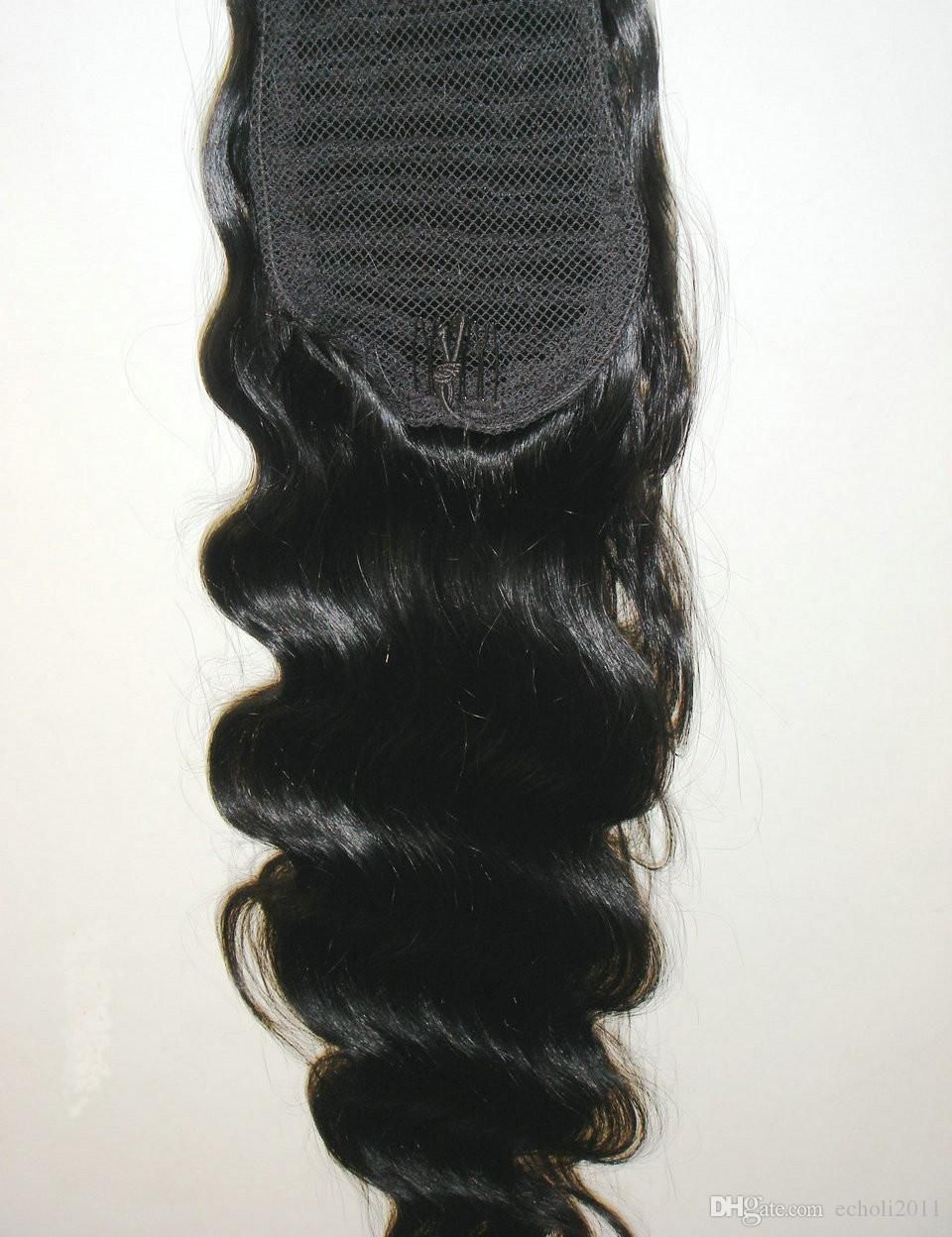 Ponytail Hair Extension 20 Long Body Wave Clip In Drawstring