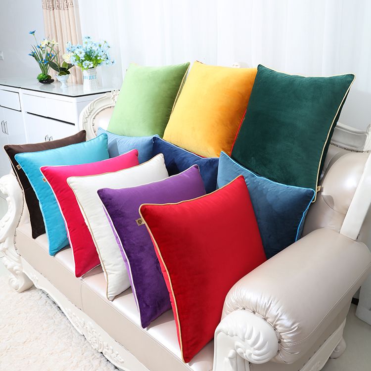 Multi Size Plain Velvet Fabric Pillow Cushion Cover Home Office Sofa Multi Size Plain Velvet Fabric Pillow Cushion Cover Home Office Sofa Chairs Lumbar Back Set Europe Style Decor Cases Outdoor Wicker Cushions