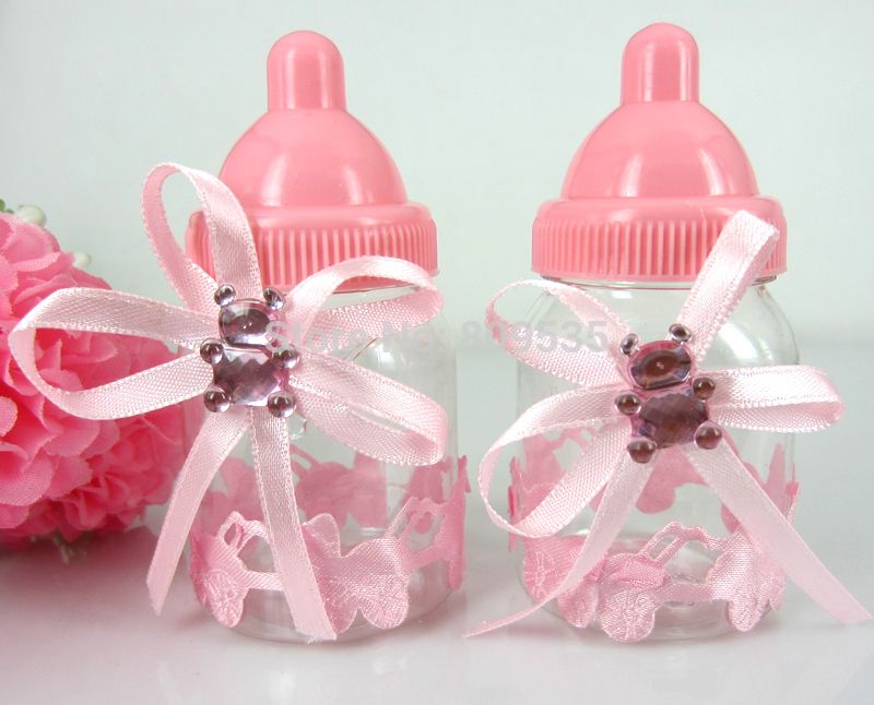 store online wedding favors For Pink Girl Favors Shower Baptism Baby Bottle Wholesale