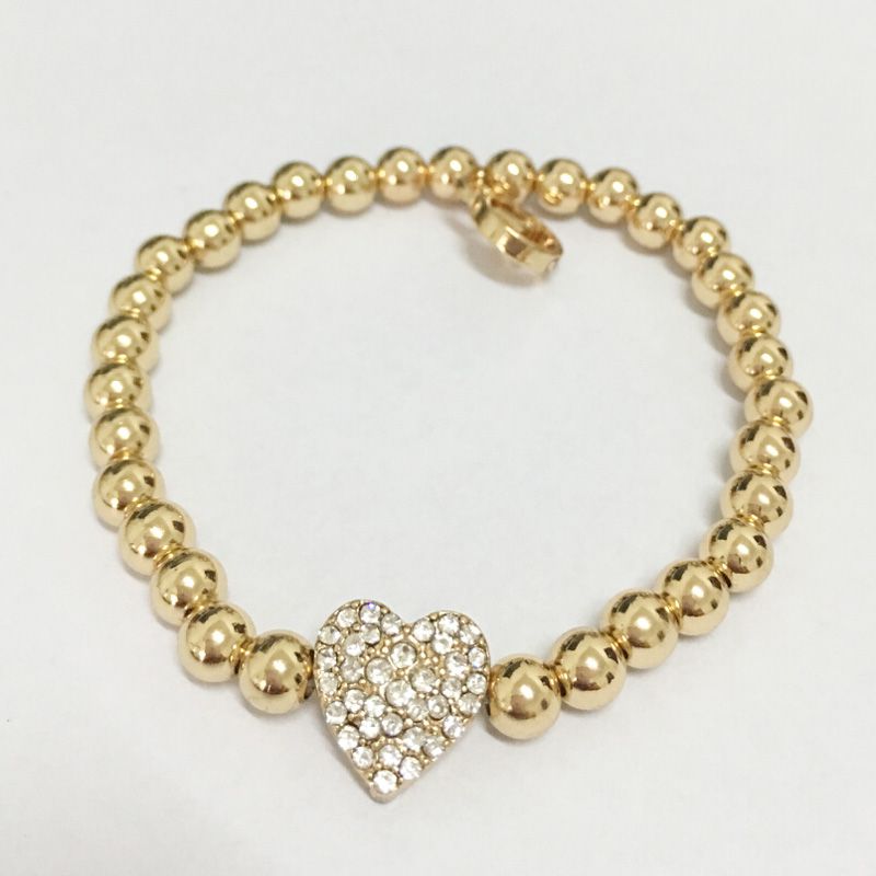 designer brand letter bracelets with love crystal heart pendant bead letter bracelet