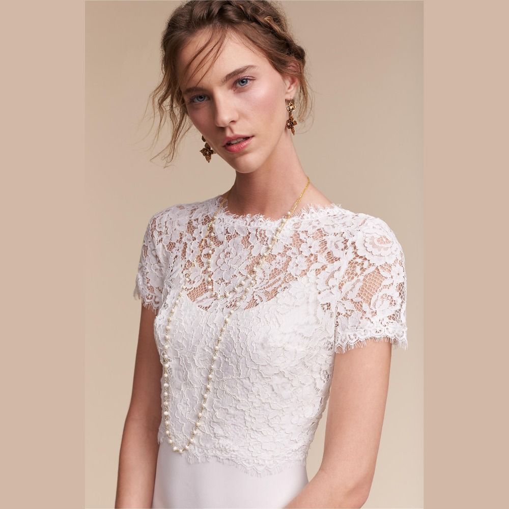 white lace wedding tops