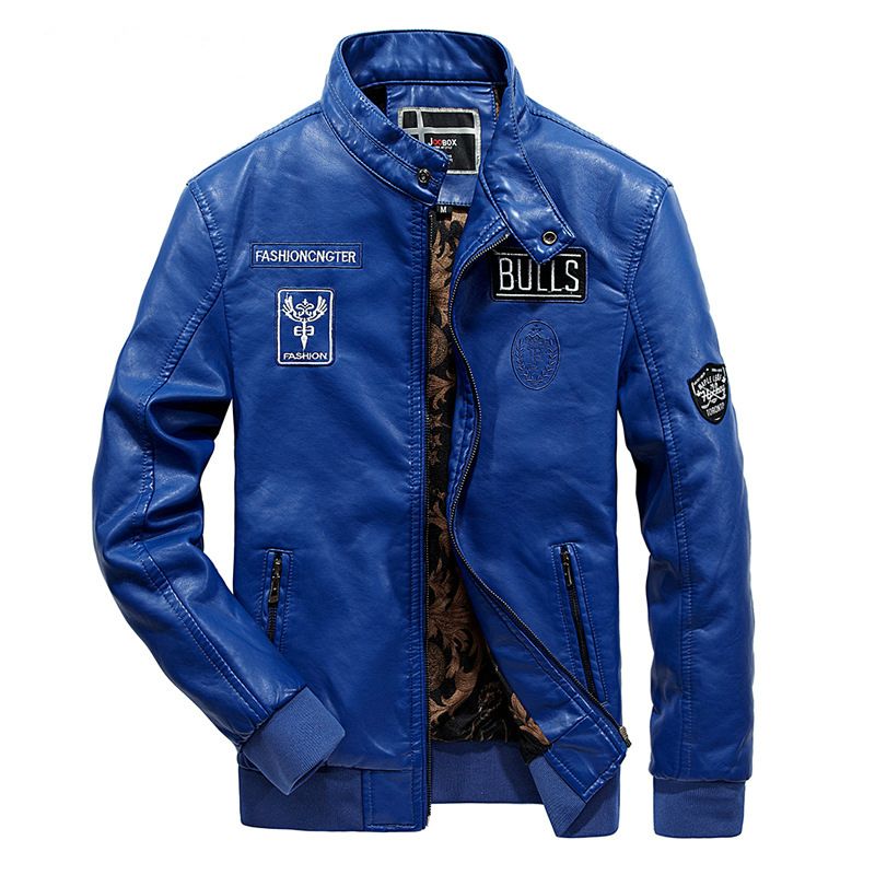 2018 Blue Chinese Jacket Men Autumn Coats Fur Leather Slim 2018 Blue Chinese Jacket Men Autumn Coats Fur Leather Slim Fit Overcoat Warm Outwear Waterproof Winter Clothes M 4xl High Quality From Tomwei