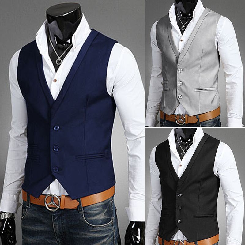 2019 Men Vests Outerwear Mens Casual Suits Slim Fit Stylish Short Suit ...