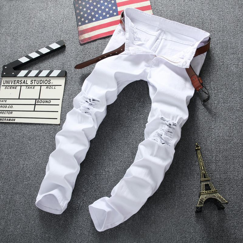 2019 Wholesale Swag Mens Designer Brand Black Jeans Skinny Ripped