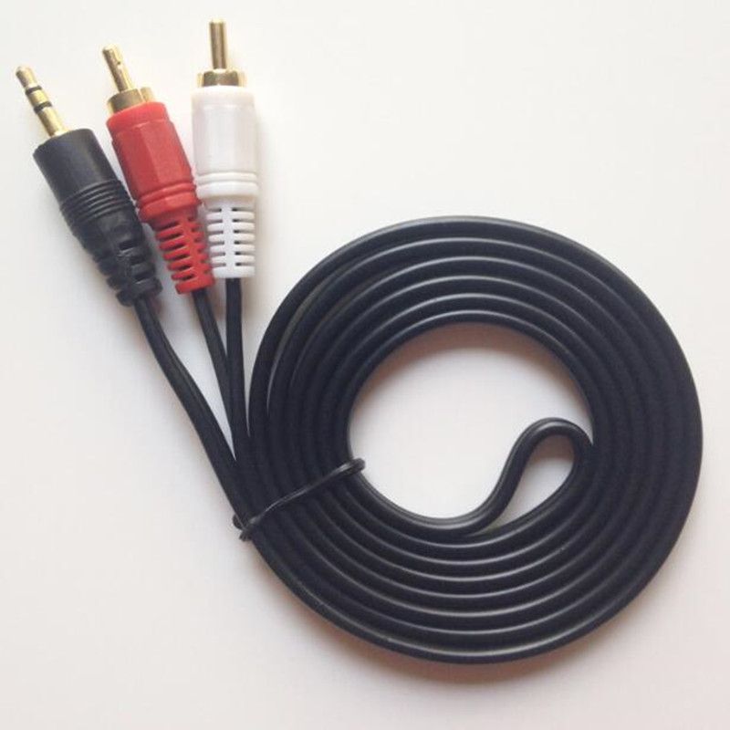 2019 1.5M 2 Rca To Aux Cable 3.5 MM Male Jack To AV 2 RCA Male Audio Cable Cord For DVD Mp3 TV