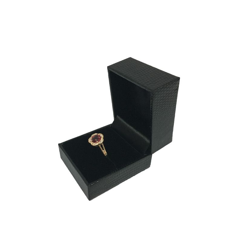 black leatherette ring box