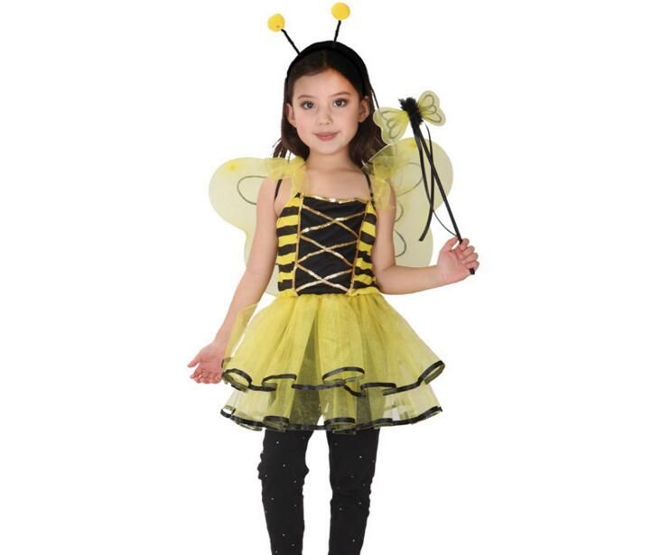 cute bee costume girls halloween party cosplay costumes discounted childrens day fancy baby kids dance costumes for 90130cm groups of 3 costumes cool