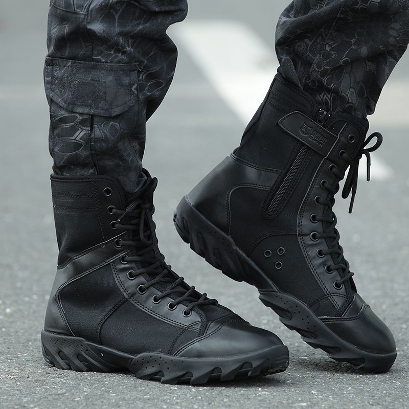 Outdoor Hiking Shoes Tactical Boots Black Combat Boot Light Weight Breathable Hunting Shoes For