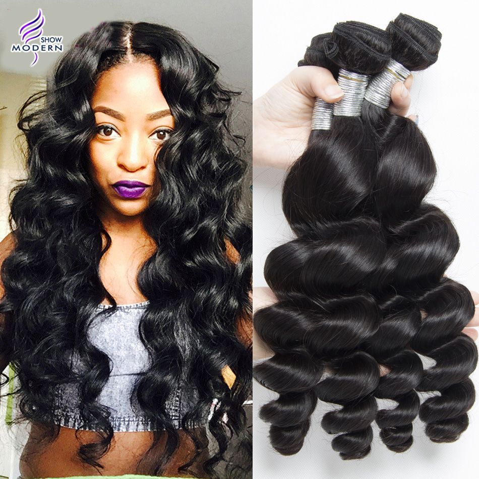 Modern Show 4 Bundles Brazilian Loose Wave Human Hair Bundles