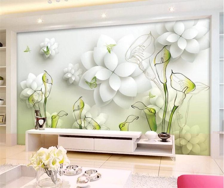 3d Wallpaper Beautiful White Flowers Photo Murals Living Room 3d Wallpaper Beautiful White Flowers Photo Murals Living Room Dining Modern Simple Decor Wall Painting Papel Mural Cars Wallpapers Cartoon