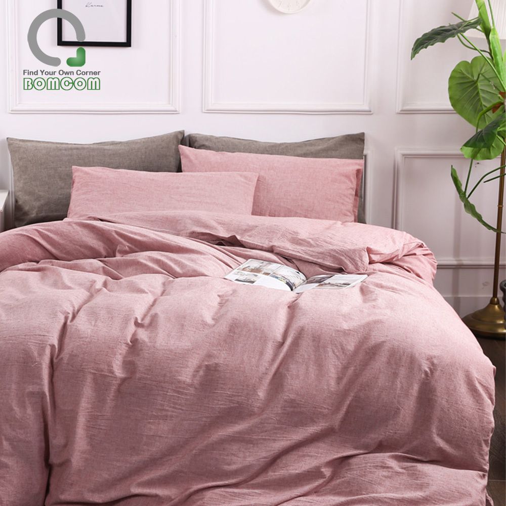 Bomcom Linen Duvet Cover Set Bedding Natural Soft Stone Bomcom Linen Duvet Cover Set Bedding Natural Soft Stone Washed Casual Modern Style 100 Wood Rose King Quilt Sets Cotton Comforter